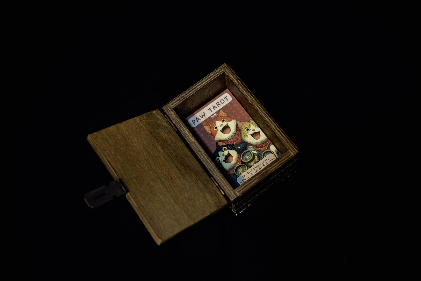 Tarot Card Storage Box - Wooden Tarot Box with Sun & Moon - Gothic Witchy Divination Chest - Fits Tarot Deck Box