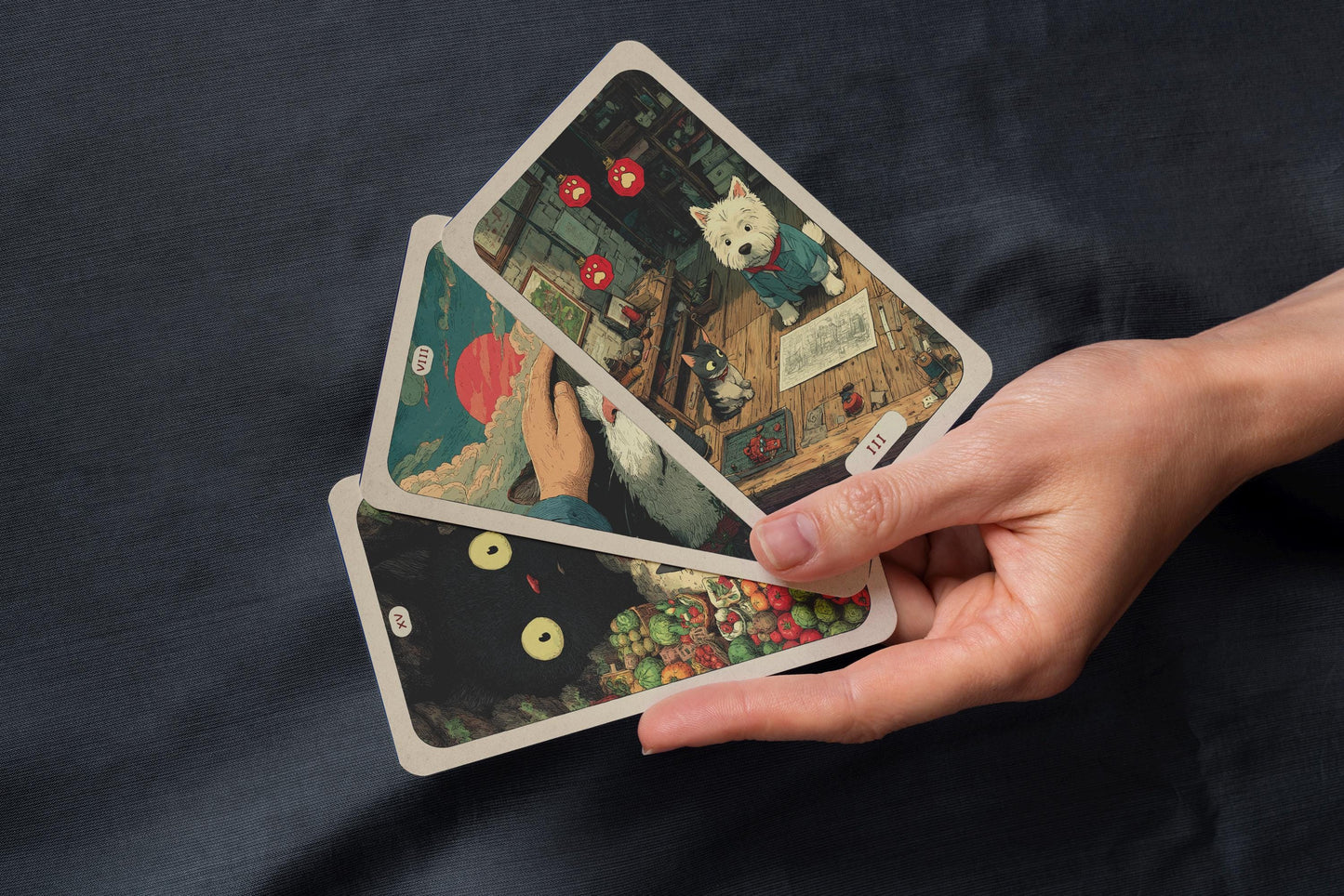 Paw Tarot Destesi – Sevimli Hayvan Temalı 78 Kartlık Tam Tarot Destesi – Ghibli İlhamlı Evcil Hayvan Kehanet Kartları – Rider–Waite Uyumlu