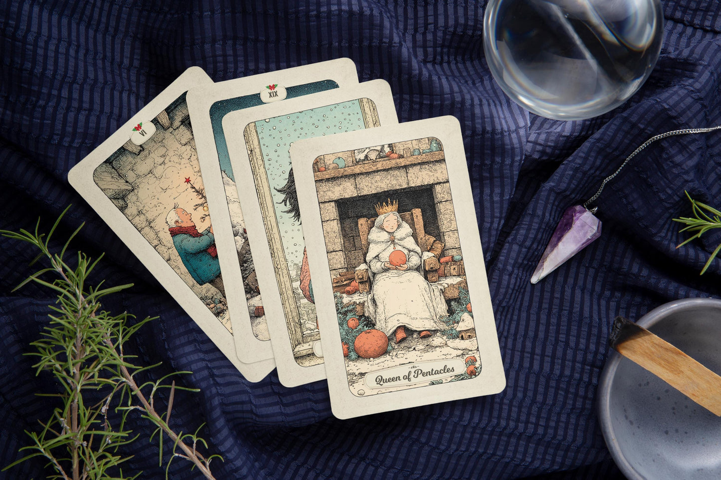 Christmas Tarot – 78 Kartlık Deste – Küçük Prens Esintili – Çizgi Film Tarzı – Eğlenceli Kış Kehaneti – Rider Waite Uyumlu