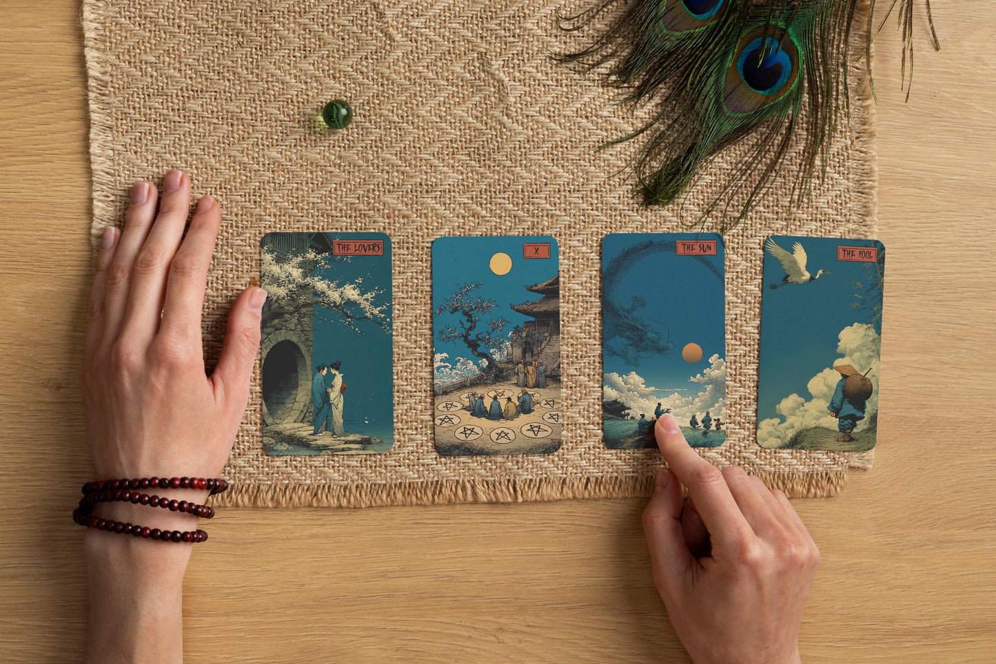 Far East Tarot Destesi – Tam 78 Kartlık Geleneksel Tarot – Asya İlhamlı Kehanet Kartları – Rider–Waite Uyumlu