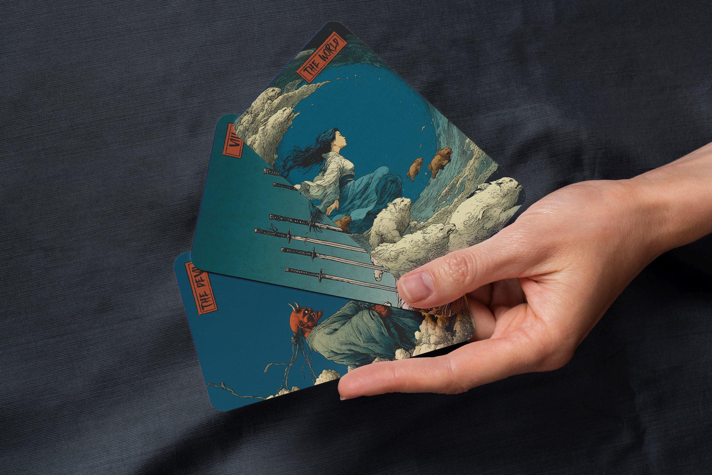 Far East Tarot Destesi – Tam 78 Kartlık Geleneksel Tarot – Asya İlhamlı Kehanet Kartları – Rider–Waite Uyumlu