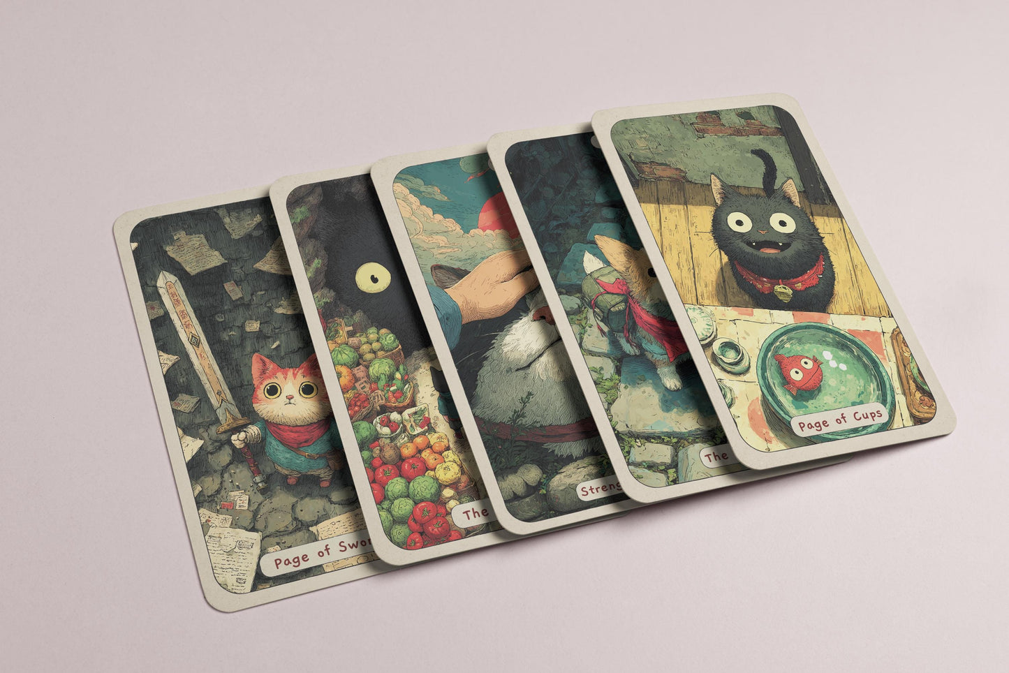 Paw Tarot Destesi – Sevimli Hayvan Temalı 78 Kartlık Tam Tarot Destesi – Ghibli İlhamlı Evcil Hayvan Kehanet Kartları – Rider–Waite Uyumlu