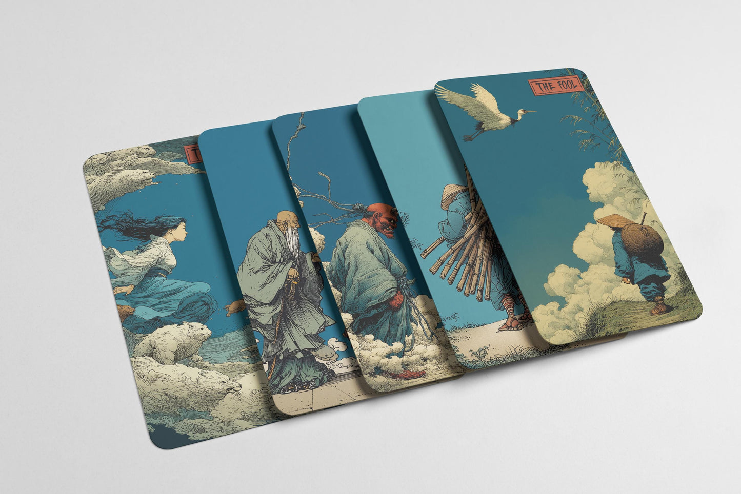 Far East Tarot Destesi – Tam 78 Kartlık Geleneksel Tarot – Asya İlhamlı Kehanet Kartları – Rider–Waite Uyumlu